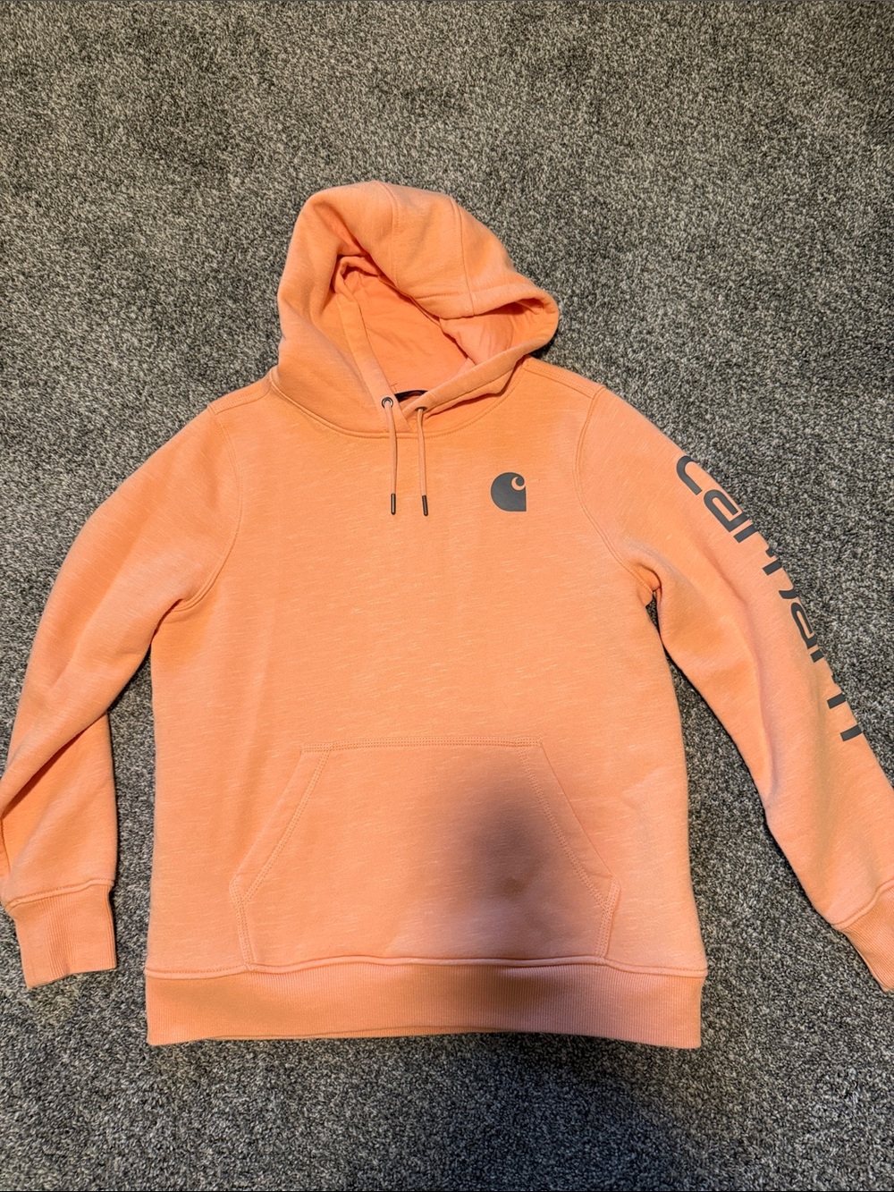 Carhartt women’s Peach Crewneck Hoodie with Logo size large